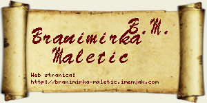 Branimirka Maletić vizit kartica